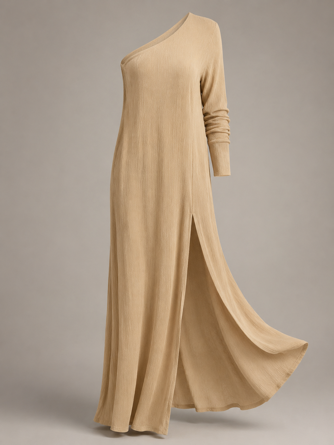 One-Shoulder Ruched Gown