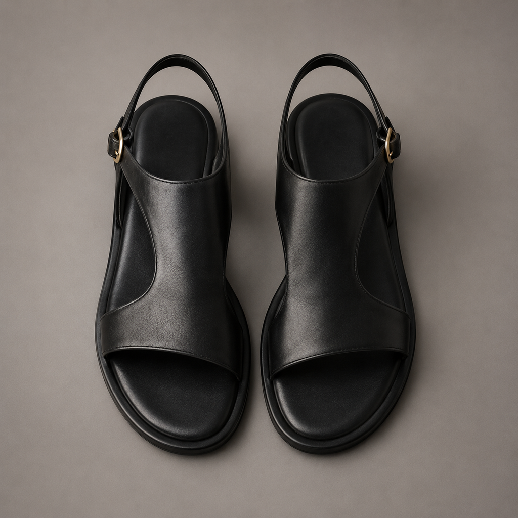 Wide Strap Platform Slide Sandal