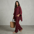 Completo Bordeaux Fluido con Tunica Asimmetrica