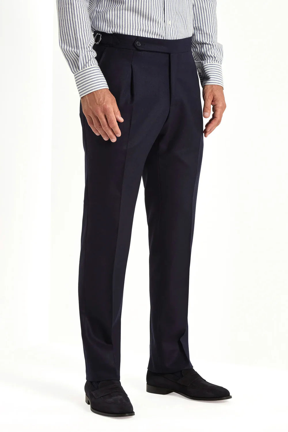 Pantaloni Roma in flanella blu - Made in Italy