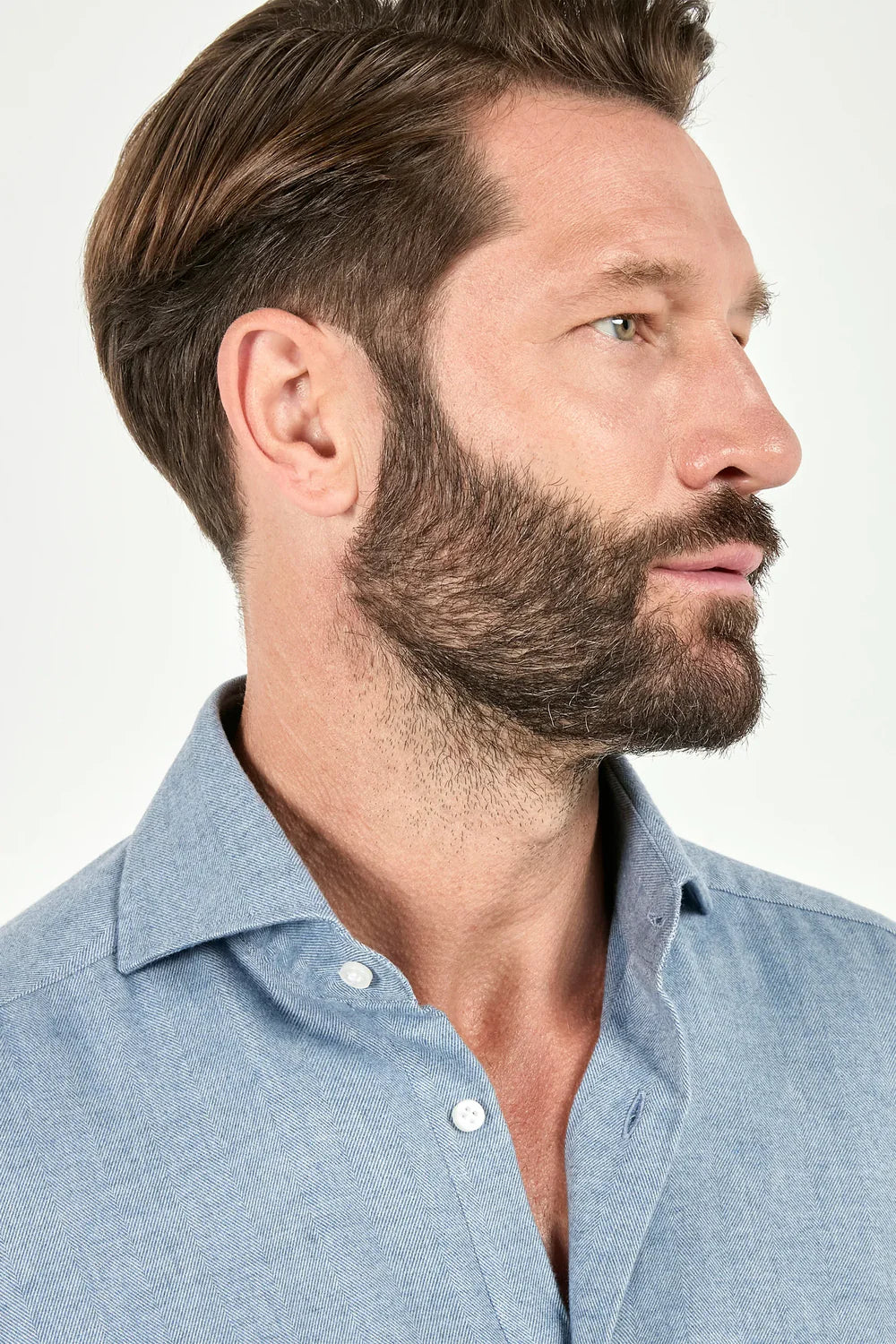 Camicia azzurro chiaro in cotone e Tencel™ - Made in Italy