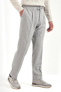 Pantaloni Alassio in flanella grigio chiaro con pinces - Made in Italy