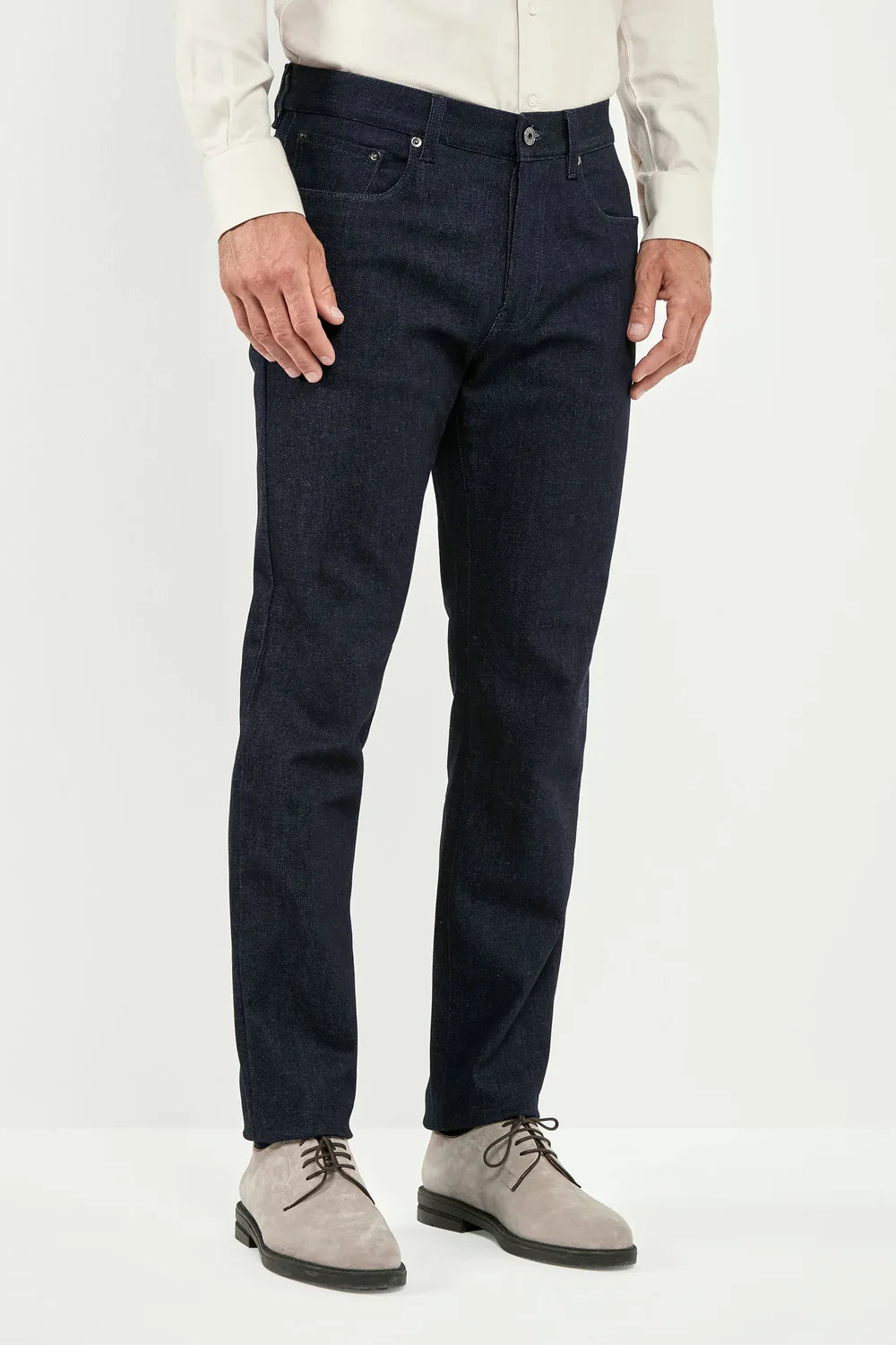 Jeans in cotone grezzo e cashmere - Made in Italy