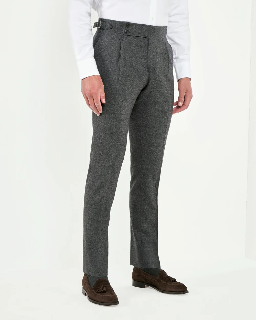Pantaloni Soragna in flanella grigio antracite - Made in Italy