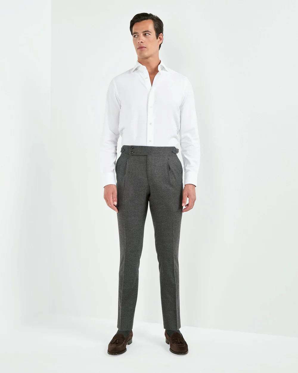 Pantaloni Soragna in flanella grigio antracite - Made in Italy
