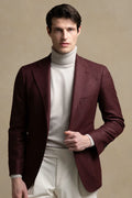 Giacca bordeaux in lana e cashmere - Made in Italy