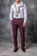 Pantaloni Biella in cotone bordeaux - Made in Italy