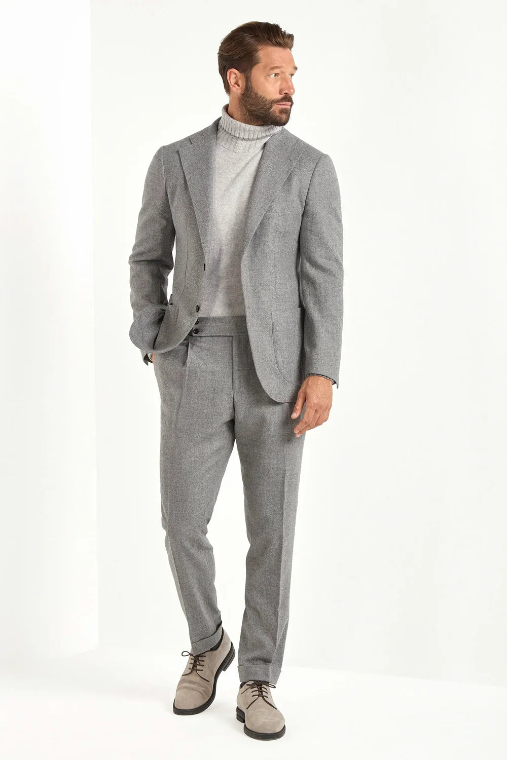 Giacca in flanella grigio medio - Made in Italy