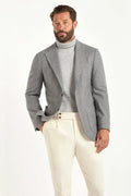Giacca in flanella grigio medio - Made in Italy