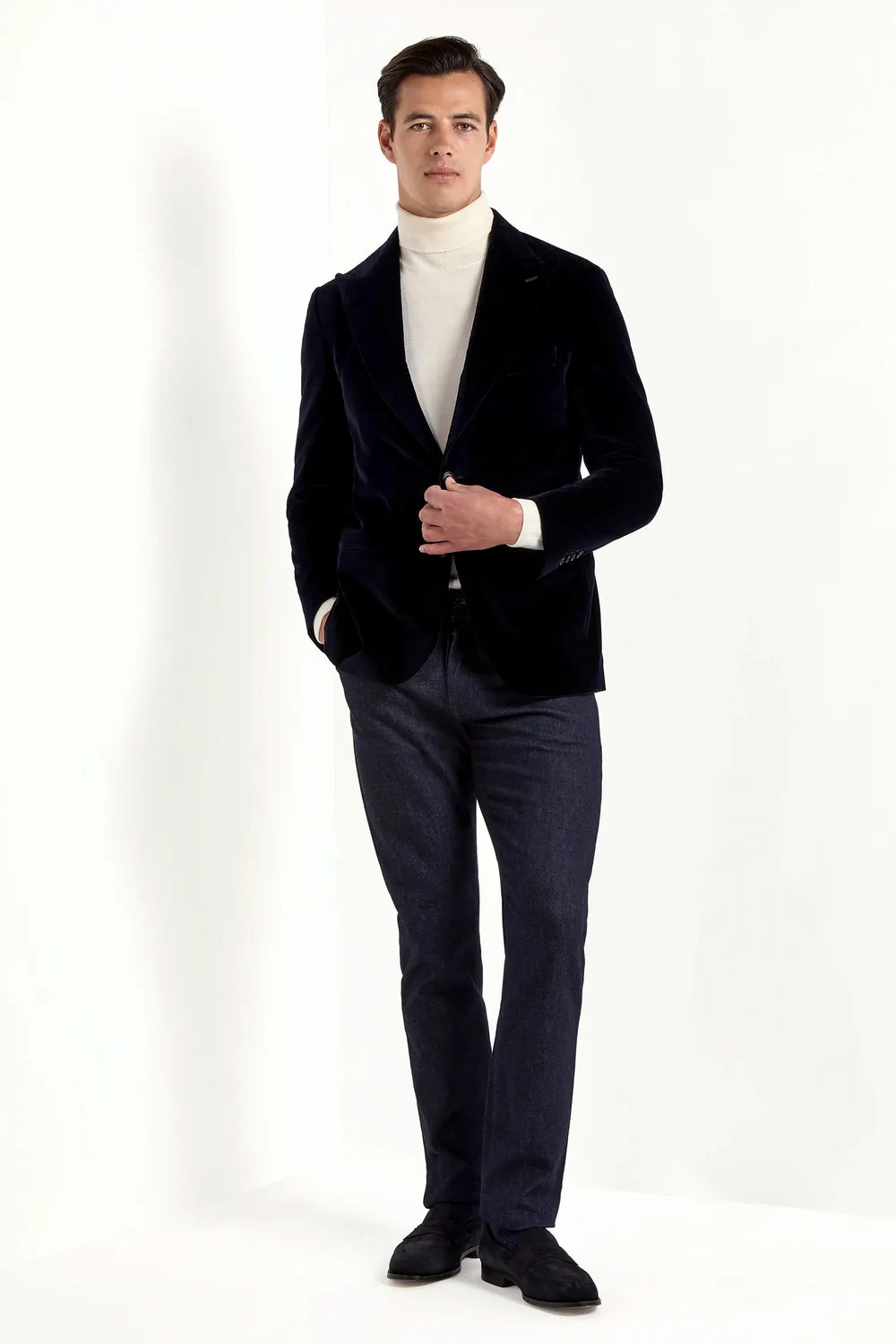 Giacca in velluto blu navy - Made in Italy