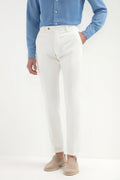 Pantaloni Garda in cotone bianco sporco - Made in Italy
