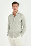 Camicia in cotone salvia e Tencel™ - Made in Italy