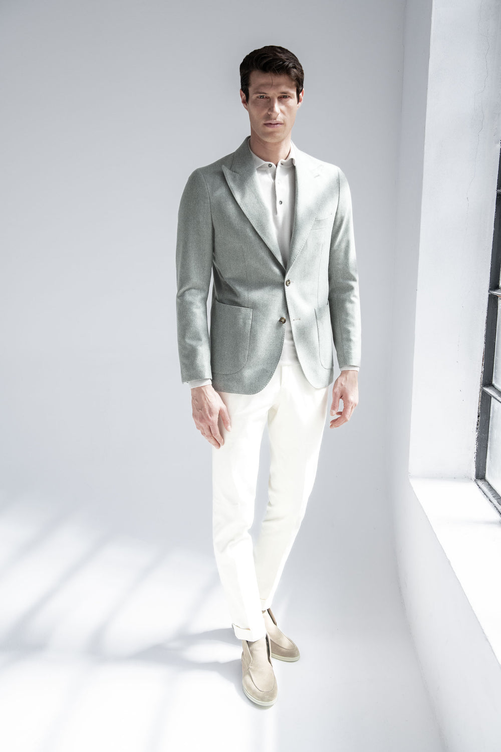 Giacca a treccia salvia "Soragna Capsule Collection" - Made in Italy