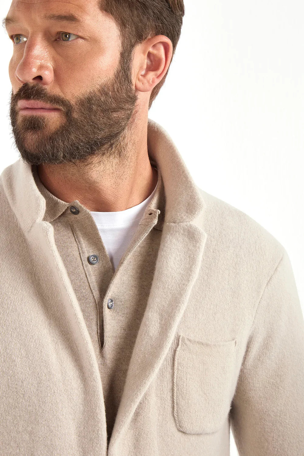 Giacca Stone lavorata a maglia in lana e cashmere – Made in Italy