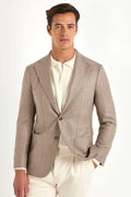 Giacca taupe in lana e cashmere - Made in Italy