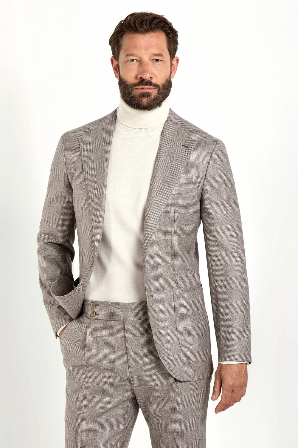 Abito taupe Principe di Galles - Made in Italy