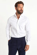 Camicia in cotone spazzolato bianco - Made in Italy